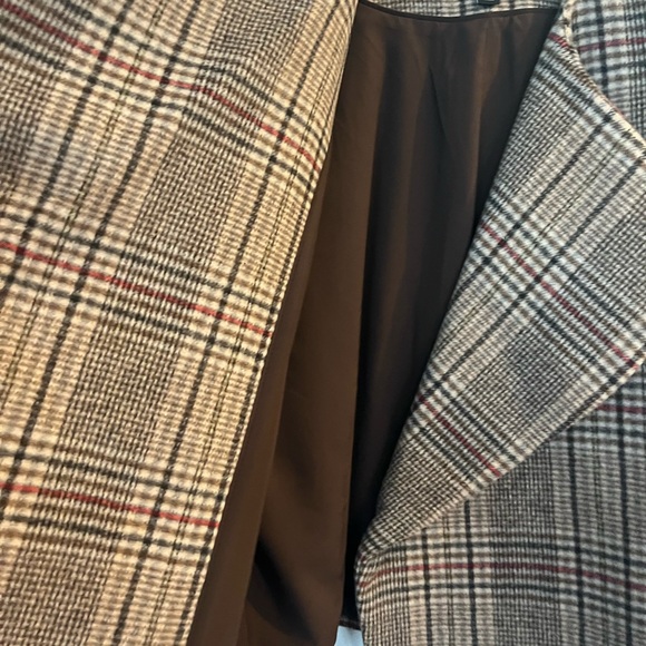 BCBG Women's Checkered Blazer - Brown and Red - Picture 4 of 8